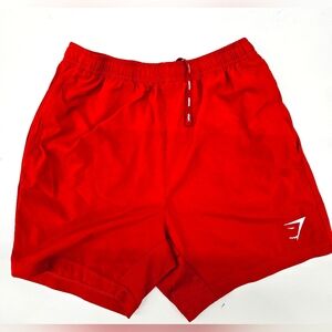 Men's gym shark shorts size M red